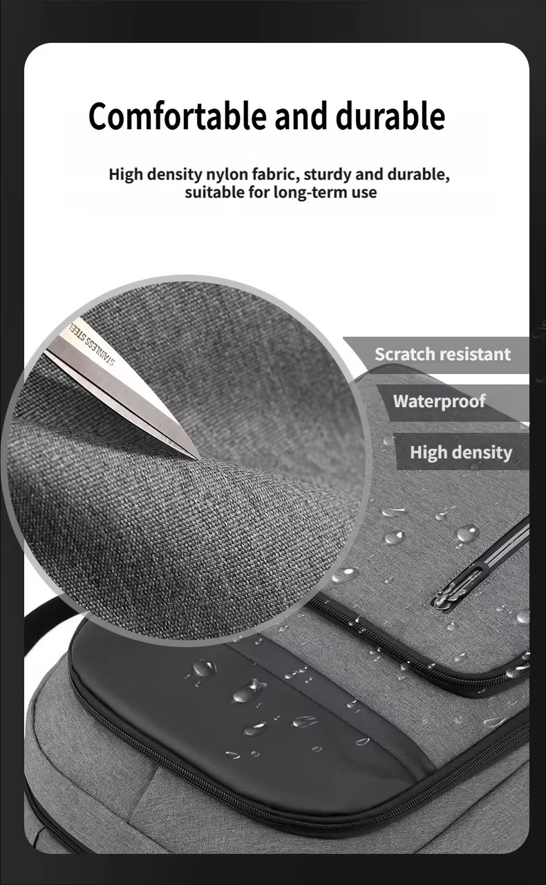 Anti-Theft Water-Resistant Lightweight USB Outdoor Nylon Laptop Backpack product detail
