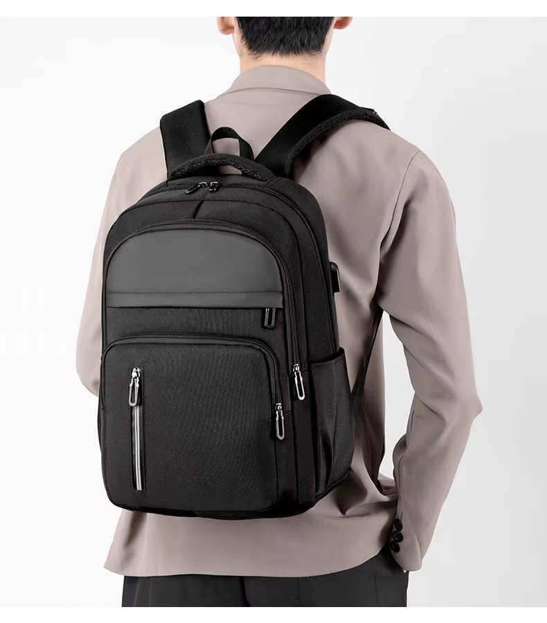 Anti-Theft Water-Resistant Lightweight USB Outdoor Nylon Laptop Backpack product detail