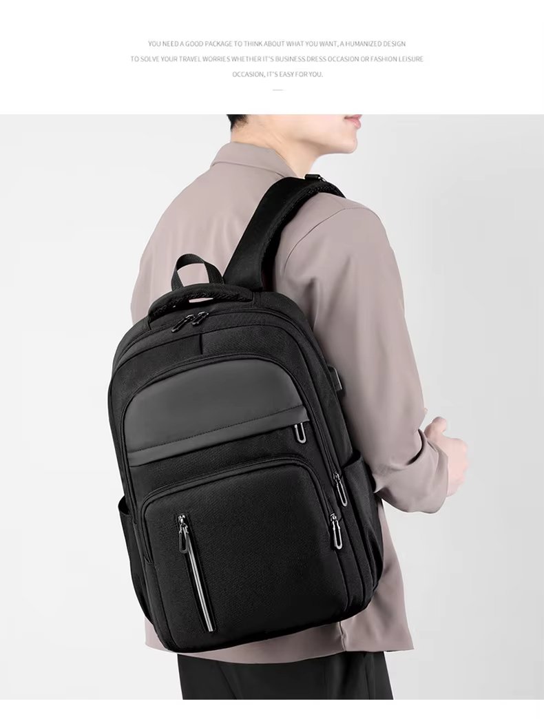 Anti-Theft Water-Resistant Lightweight USB Outdoor Nylon Laptop Backpack product detail