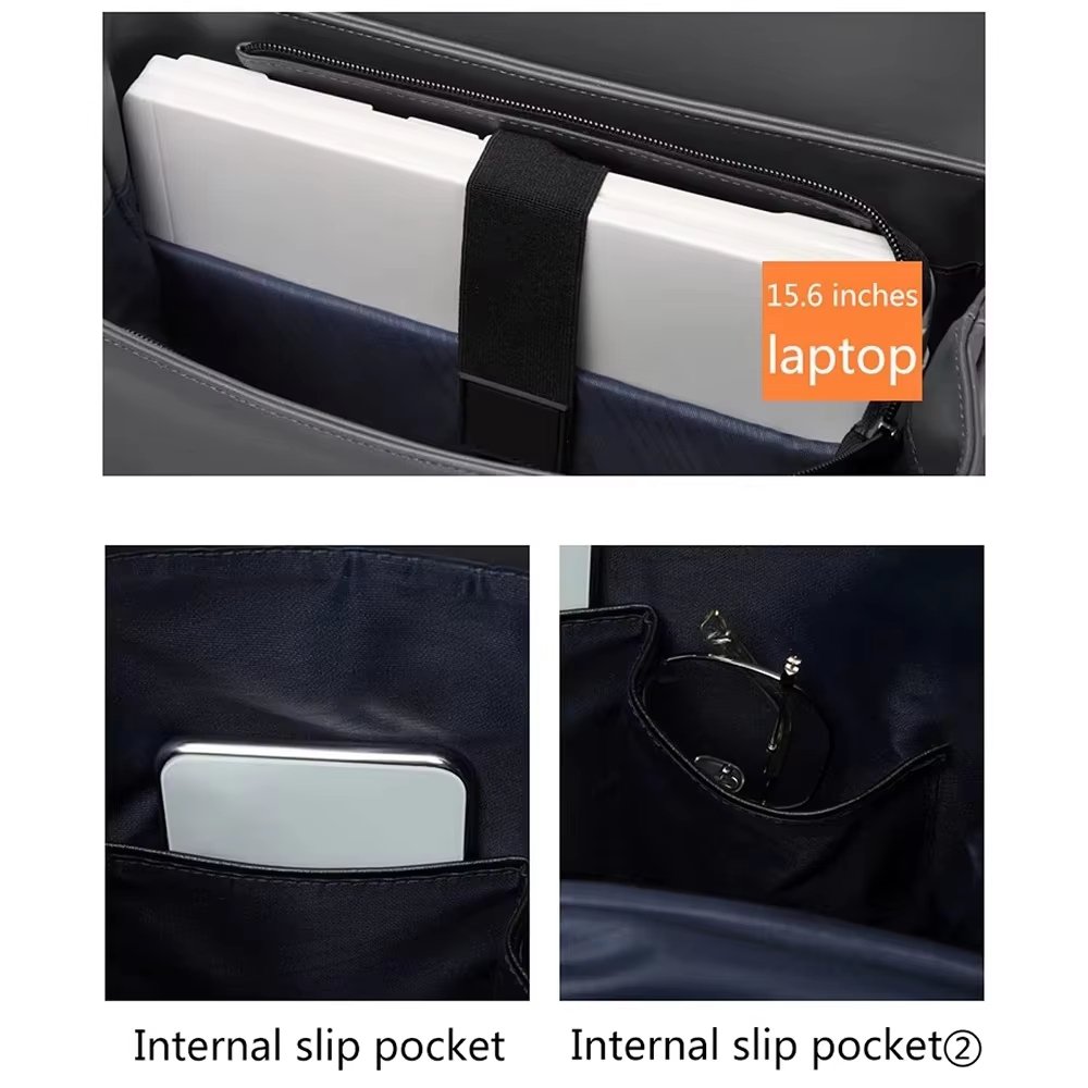 Anti-Theft Water-Resistant Lightweight USB Vintage Leather Laptop Backpack product detail
