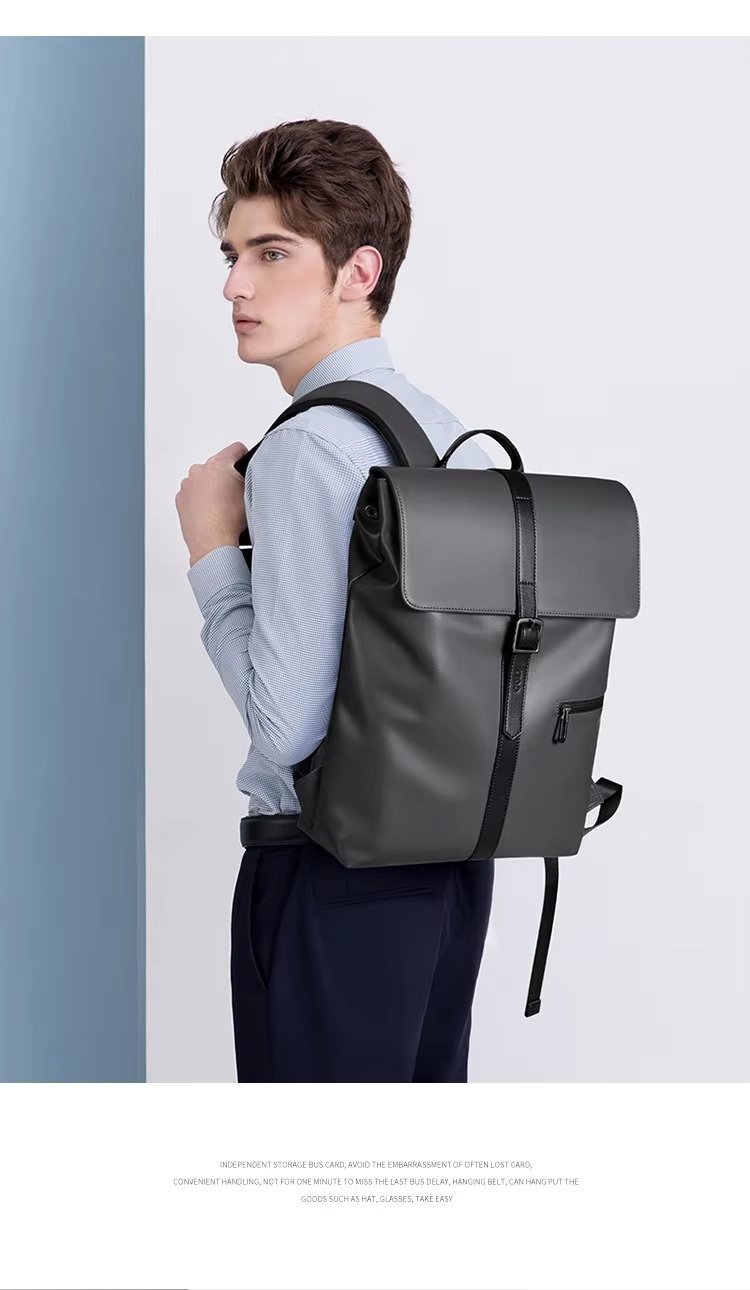 Anti-Theft Water-Resistant Lightweight USB Vintage Leather Laptop Backpack product detail
