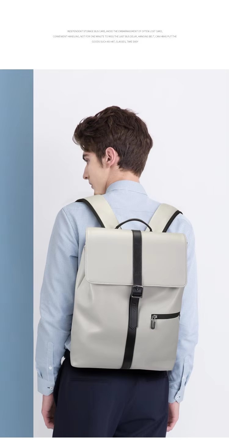 Anti-Theft Water-Resistant Lightweight USB Vintage Leather Laptop Backpack product detail