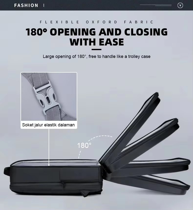 Anti-Theft Water-Resistant USB Modern Business ABS Laptop Backpack product detail