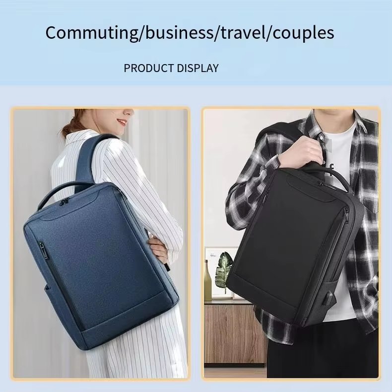 Water-Resistant USB Vintage Business Travel Oxford Laptop Backpack product detail