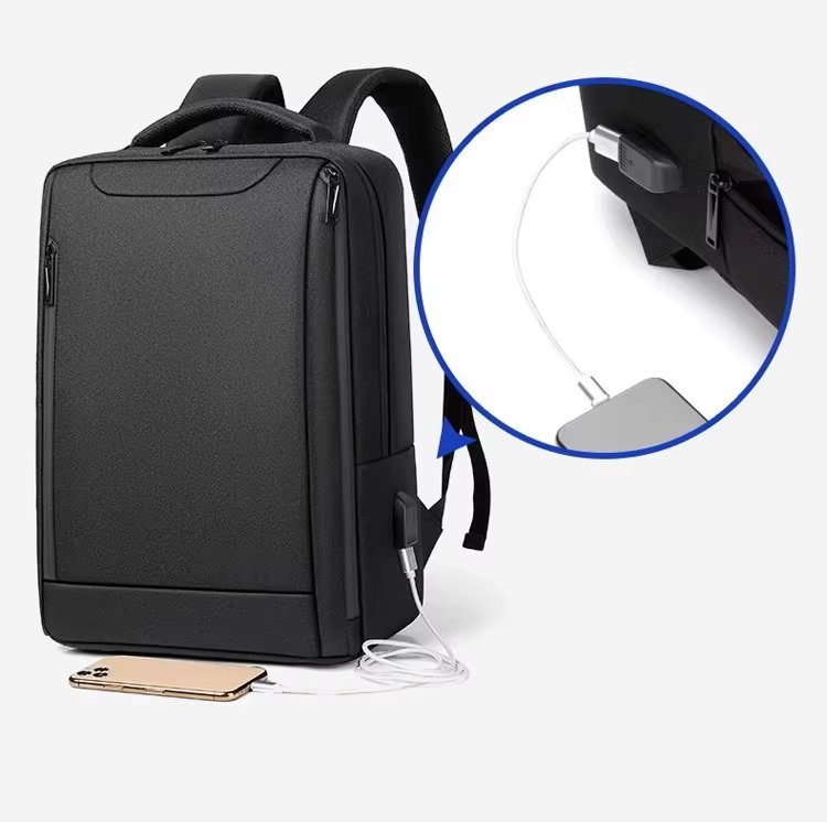 Water-Resistant USB Vintage Business Travel Oxford Laptop Backpack product detail