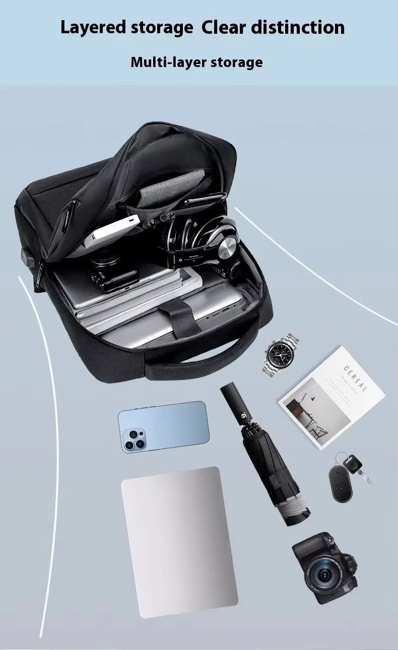 Water-Resistant USB Vintage Business Travel Oxford Laptop Backpack product detail