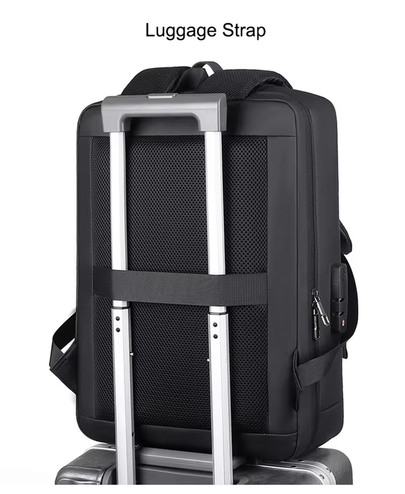 Anti-Theft Water-Resistant USB Vintage Travel ABS Hard-Shell Backpack product detail