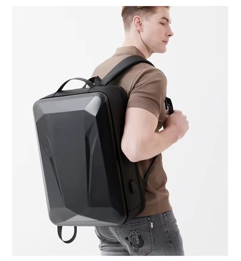 Anti-Theft Water-Resistant USB Vintage Travel ABS Hard-Shell Backpack product detail