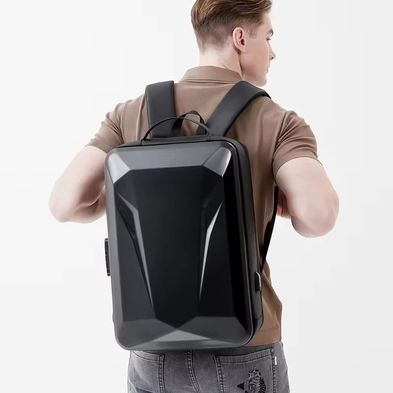 Anti-Theft Water-Resistant USB Vintage Travel ABS Hard-Shell Backpack product detail