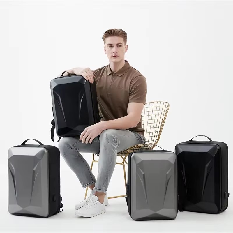 Anti-Theft Water-Resistant USB Vintage Travel ABS Hard-Shell Backpack product detail