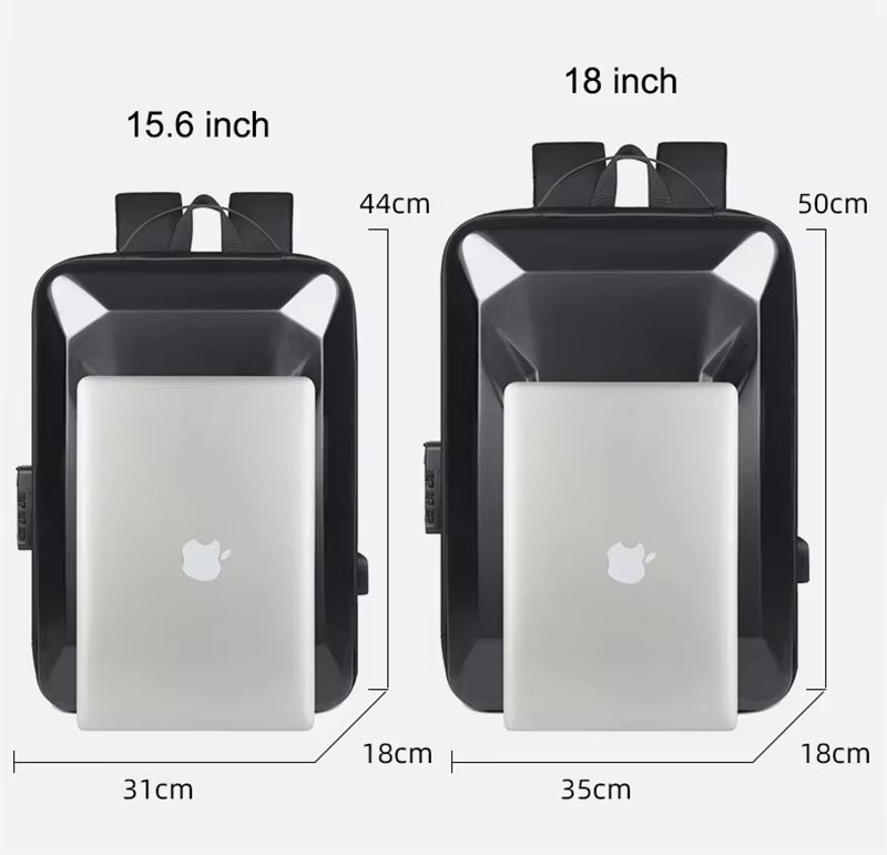 Anti-Theft Water-Resistant USB Vintage Travel ABS Hard-Shell Backpack product detail