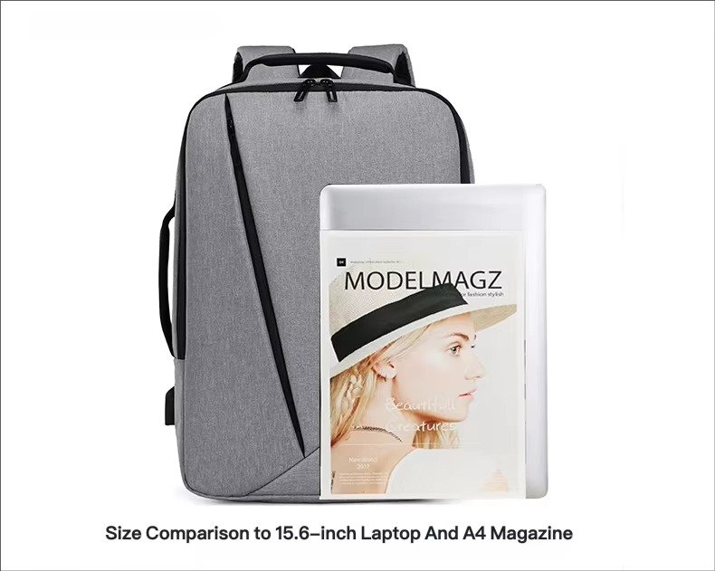 Custom Lightweight Waterproof Oxford Business Laptop Backpack with USB Large Capacity Portable College Student School Travel Bag detail image