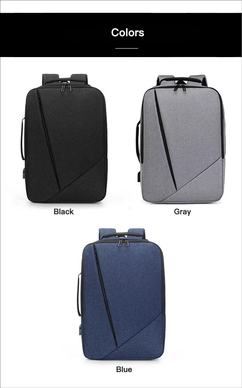 Custom Lightweight Waterproof Oxford Business Laptop Backpack with USB Large Capacity Portable College Student School Travel Bag detail image