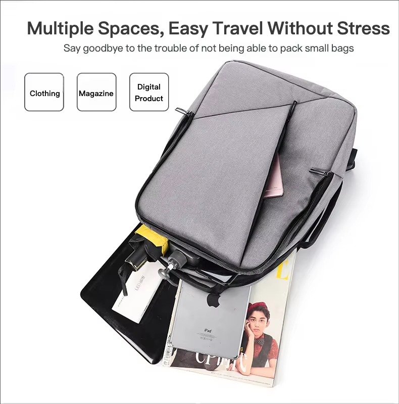 Custom Lightweight Waterproof Oxford Business Laptop Backpack with USB Large Capacity Portable College Student School Travel Bag detail image