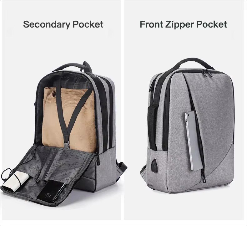 Custom Lightweight Waterproof Oxford Business Laptop Backpack with USB Large Capacity Portable College Student School Travel Bag detail image