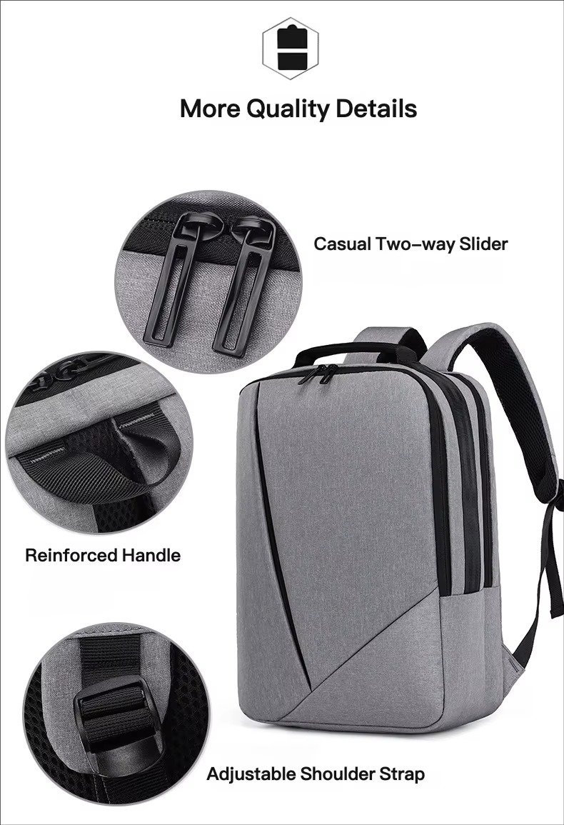 Custom Lightweight Waterproof Oxford Business Laptop Backpack with USB Large Capacity Portable College Student School Travel Bag detail image