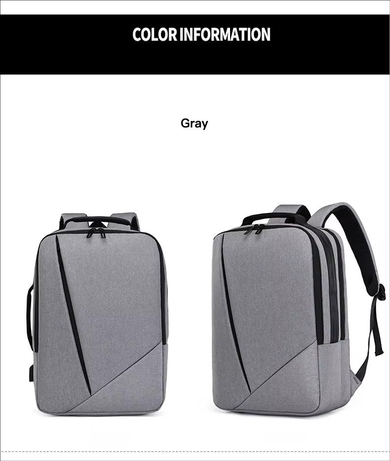Custom Lightweight Waterproof Oxford Business Laptop Backpack with USB Large Capacity Portable College Student School Travel Bag detail image