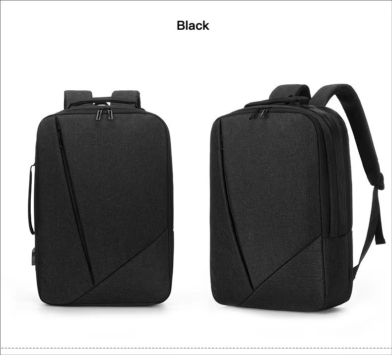 Custom Lightweight Waterproof Oxford Business Laptop Backpack with USB Large Capacity Portable College Student School Travel Bag detail image