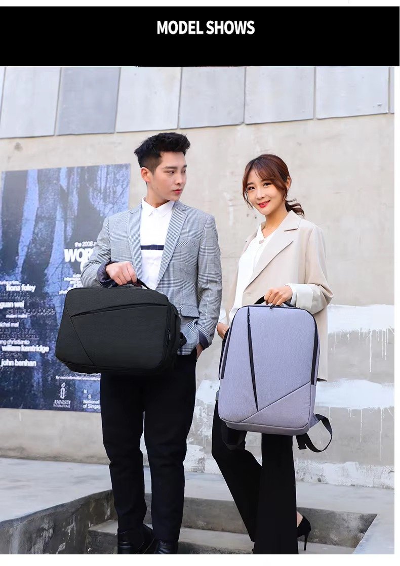 Custom Lightweight Waterproof Oxford Business Laptop Backpack with USB Large Capacity Portable College Student School Travel Bag detail image