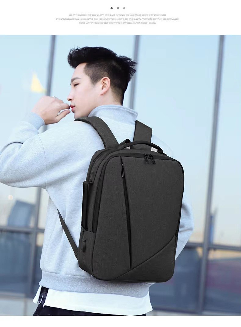 Custom Lightweight Waterproof Oxford Business Laptop Backpack with USB Large Capacity Portable College Student School Travel Bag detail image