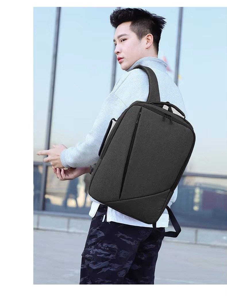 Custom Lightweight Waterproof Oxford Business Laptop Backpack with USB Large Capacity Portable College Student School Travel Bag detail image