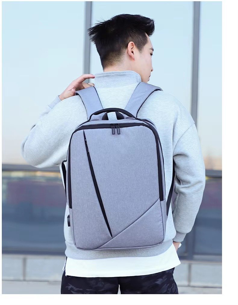 Custom Lightweight Waterproof Oxford Business Laptop Backpack with USB Large Capacity Portable College Student School Travel Bag detail image