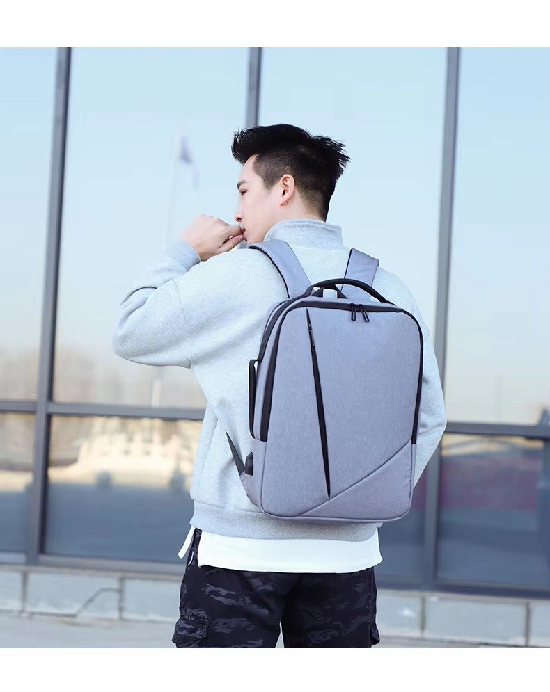 Custom Lightweight Waterproof Oxford Business Laptop Backpack with USB Large Capacity Portable College Student School Travel Bag detail image
