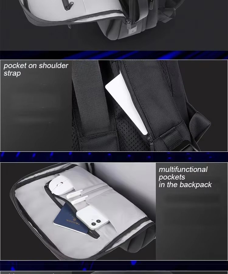 Water-Resistant USB Modern Outdoor Casual Polyester Laptop Backpack product detail