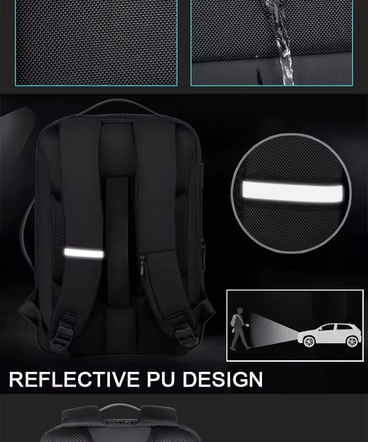 Water-Resistant USB Modern Outdoor Casual Polyester Laptop Backpack product detail
