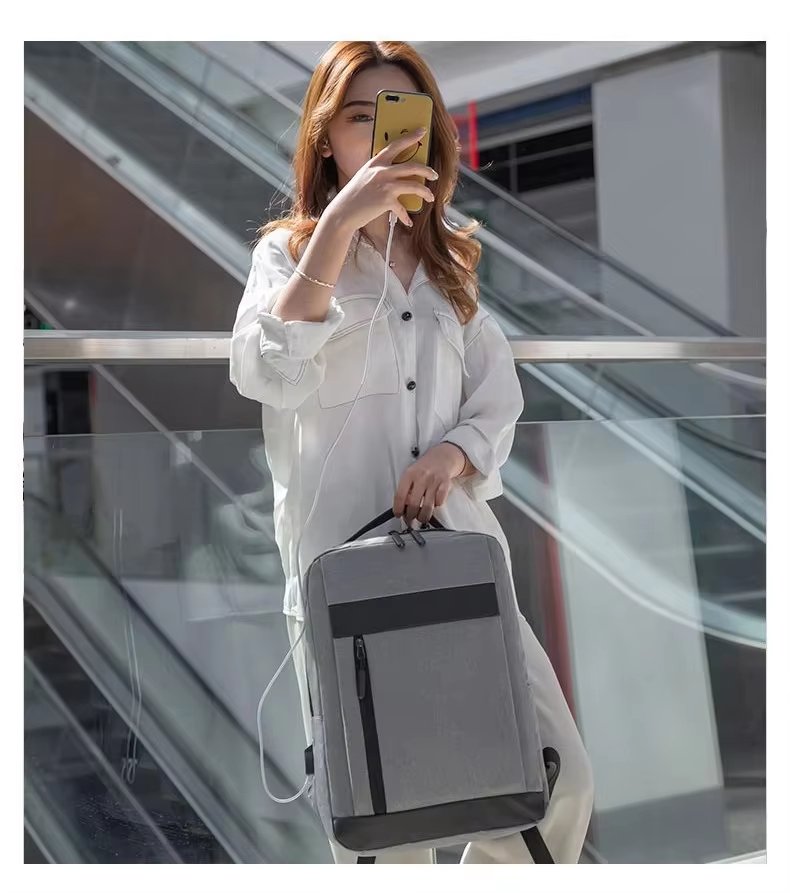 Anti-Theft Water-Resistant USB Modern Business Nylon Laptop Backpack product detail