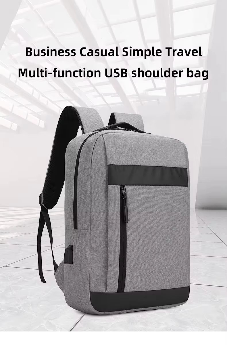 Anti-Theft Water-Resistant USB Modern Business Nylon Laptop Backpack product detail