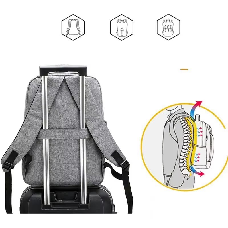 Anti-Theft Water-Resistant USB Modern Business Nylon Laptop Backpack product detail