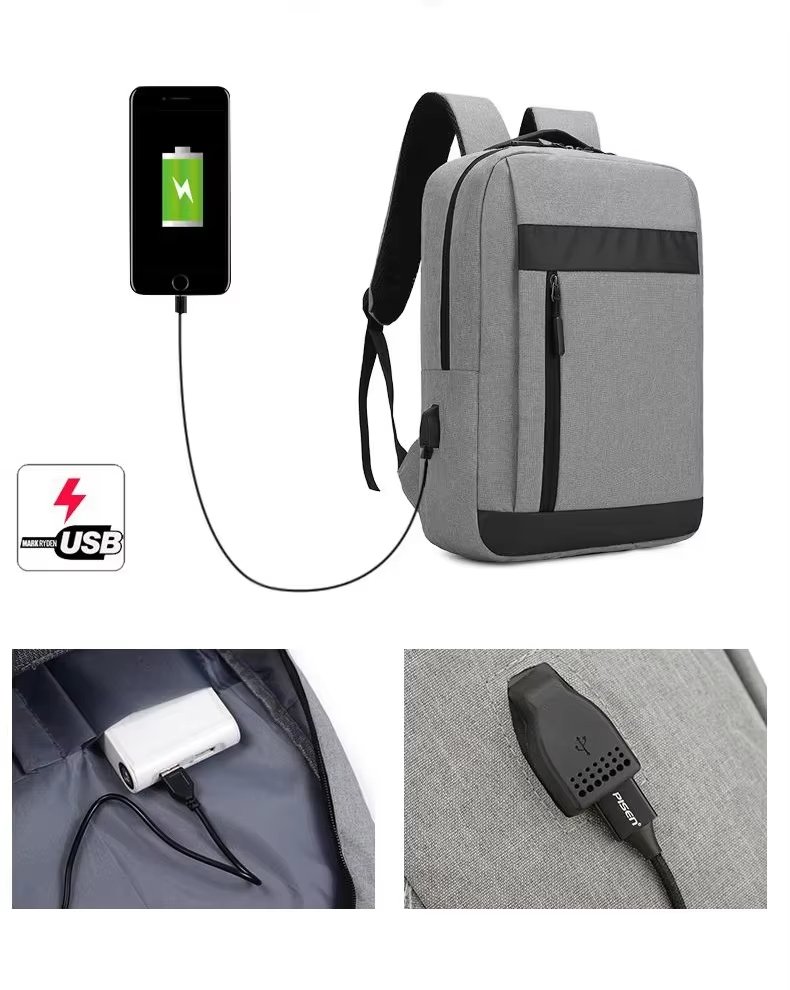 Anti-Theft Water-Resistant USB Modern Business Nylon Laptop Backpack product detail