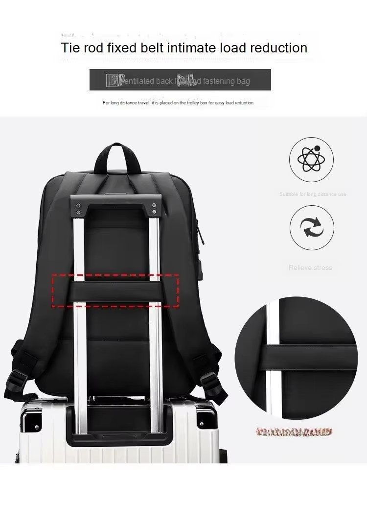 Water-Resistant Large Capacity Vintage Modern Business Nylon Business Backpack product detail