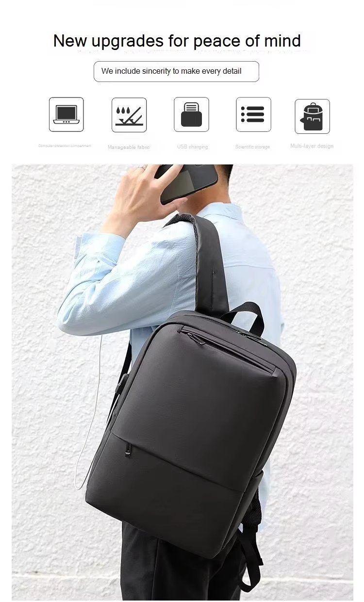 Water-Resistant Large Capacity Vintage Modern Business Nylon Business Backpack product detail