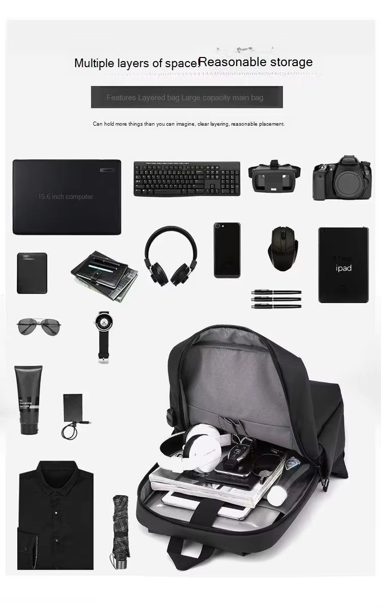 Water-Resistant Large Capacity Vintage Modern Business Nylon Business Backpack product detail
