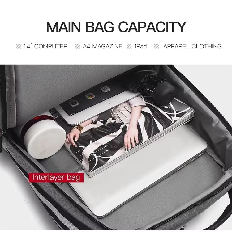 Water-Resistant Large Capacity USB Business Travel Oxford Laptop Backpack product detail
