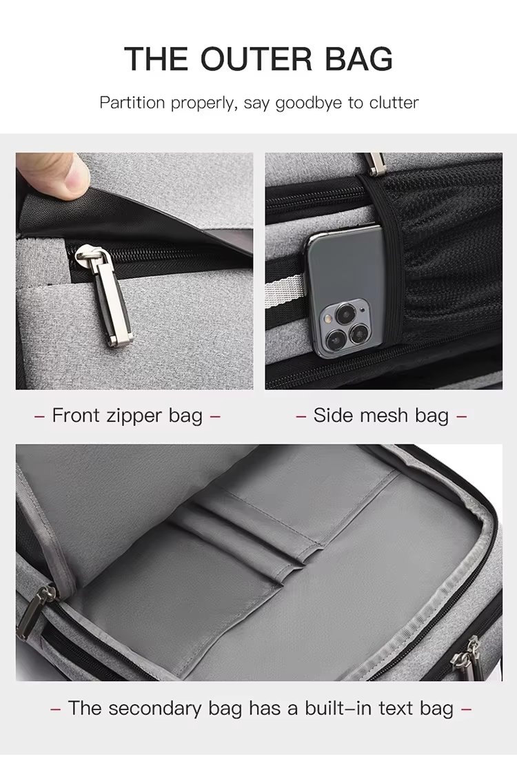 Water-Resistant Large Capacity USB Business Travel Oxford Laptop Backpack product detail