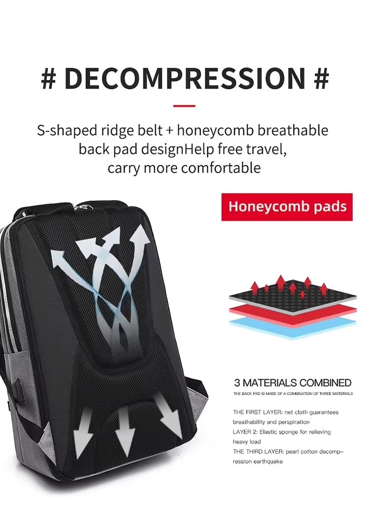 Water-Resistant Large Capacity USB Business Travel Oxford Laptop Backpack product detail