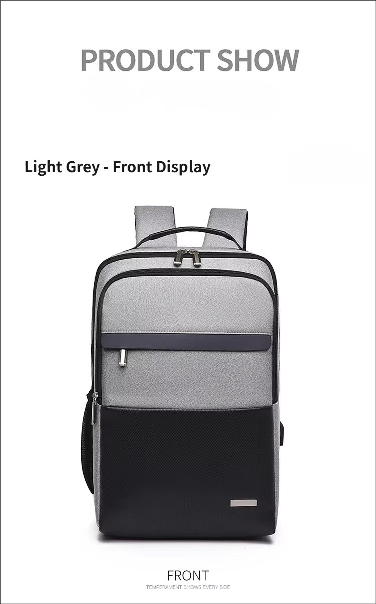 Water-Resistant Large Capacity USB Business Travel Oxford Laptop Backpack product detail