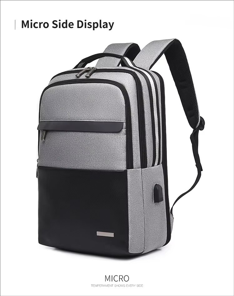 Water-Resistant Large Capacity USB Business Travel Oxford Laptop Backpack product detail