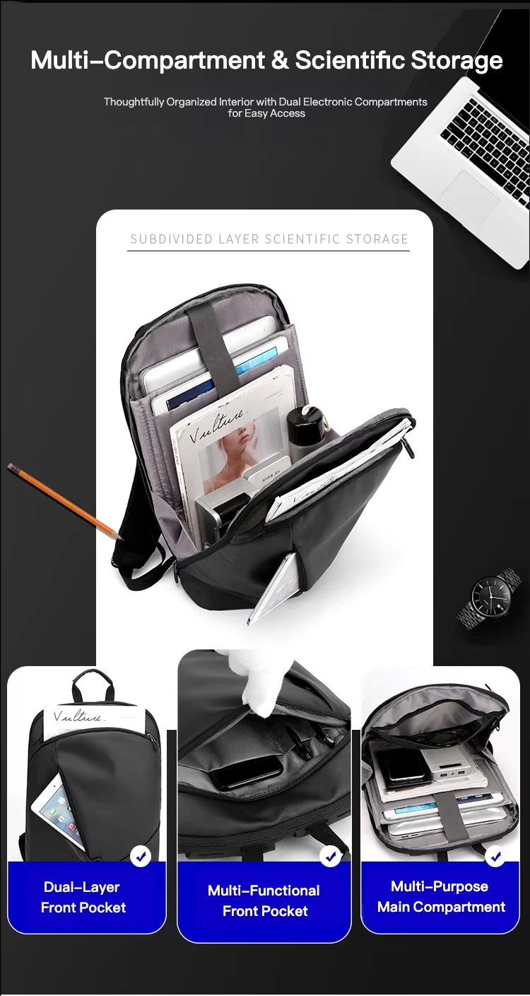 Water-Resistant Lightweight Slim Business School Oxford Laptop Backpack product detail