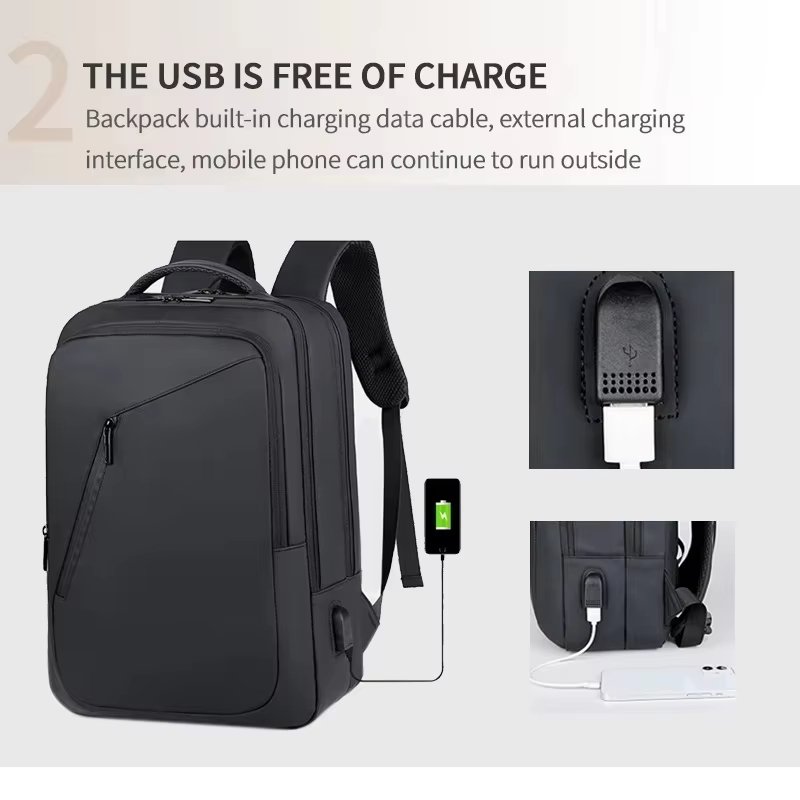 Anti-Theft Water-Resistant Large Capacity USB Vintage Oxford Laptop Backpack product detail