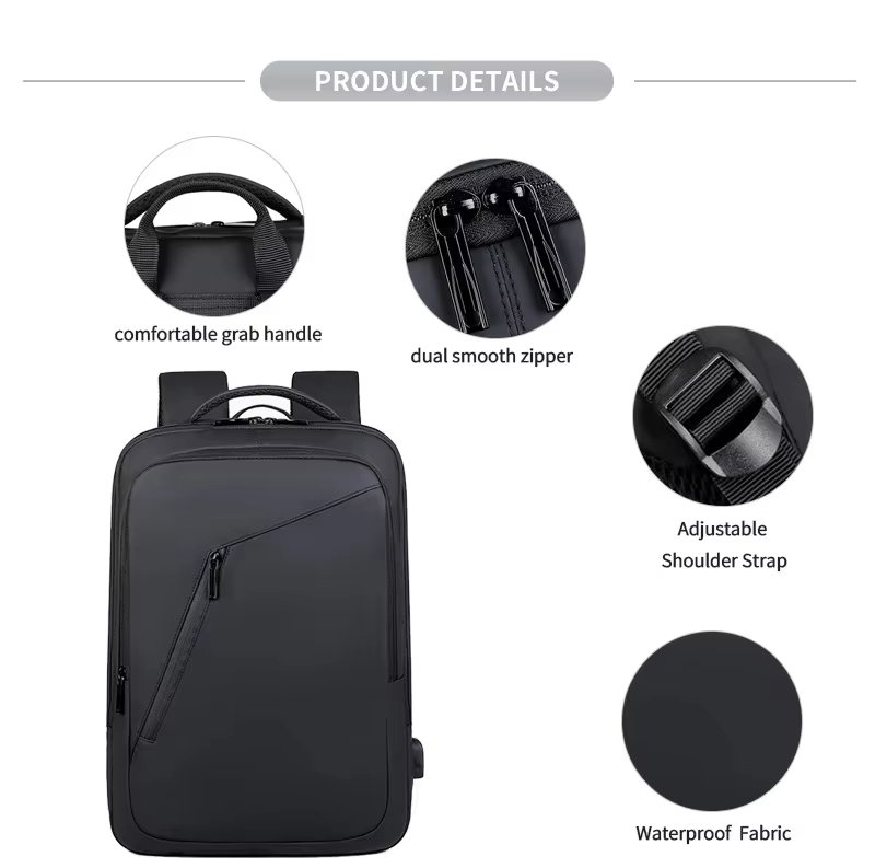 Anti-Theft Water-Resistant Large Capacity USB Vintage Oxford Laptop Backpack product detail