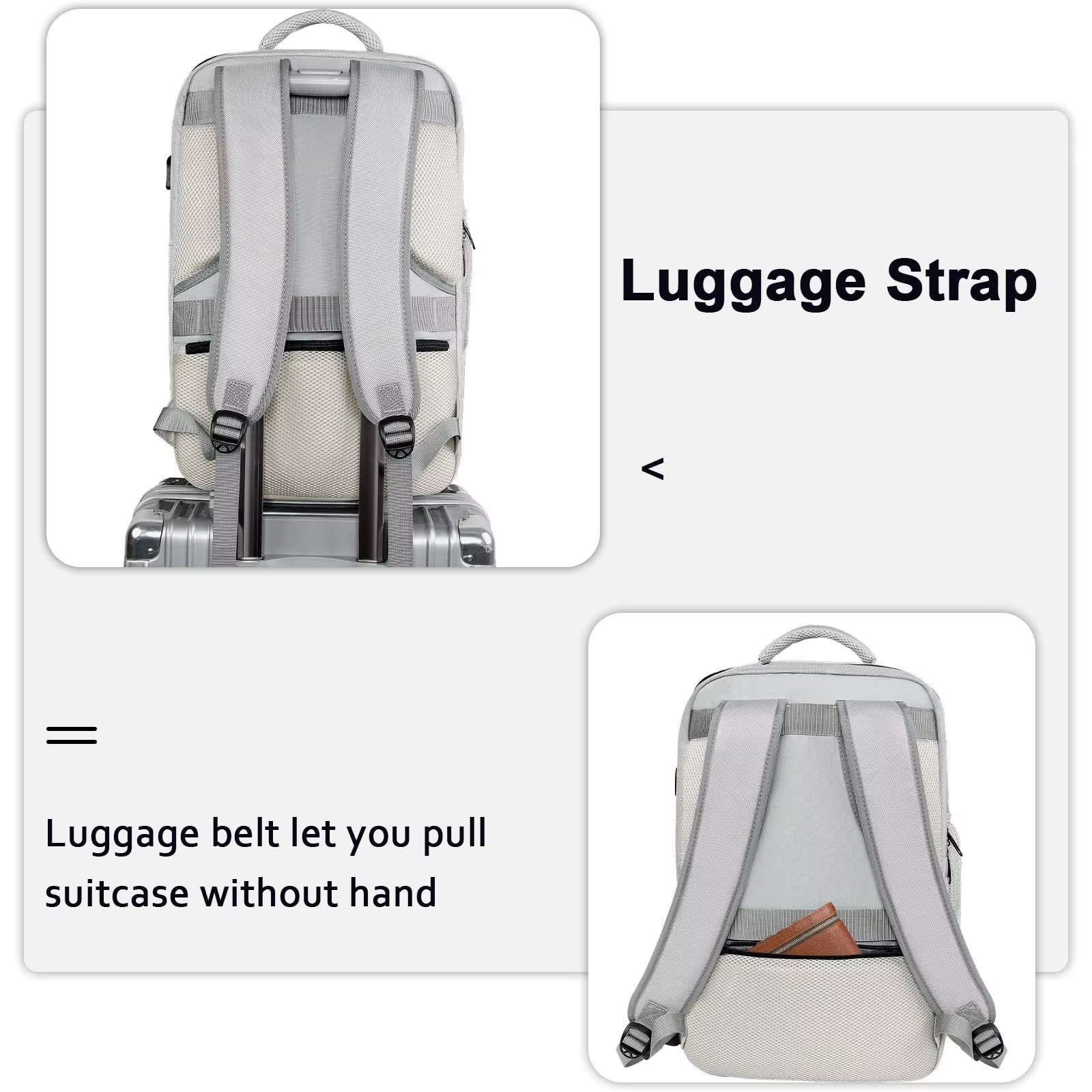 Custom Laptop Backpack Carry-On Dayback Flight Approved Luggage with Shoe Compartment Weekend Overnight Business Travel Backpack detail image