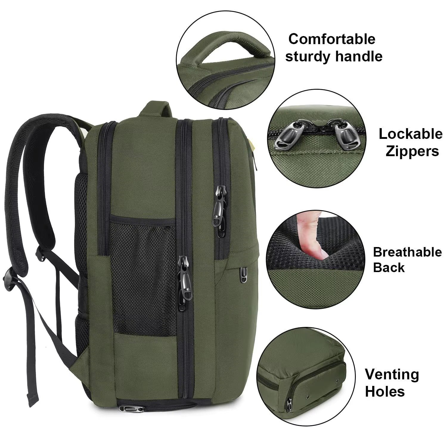Custom Laptop Backpack Carry-On Dayback Flight Approved Luggage with Shoe Compartment Weekend Overnight Business Travel Backpack detail image