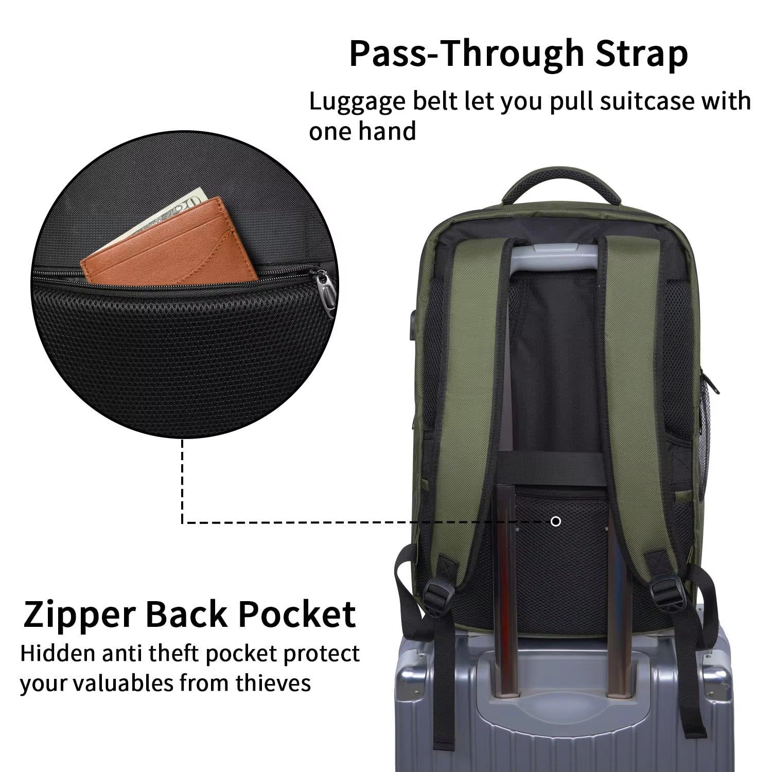 Custom Laptop Backpack Carry-On Dayback Flight Approved Luggage with Shoe Compartment Weekend Overnight Business Travel Backpack detail image
