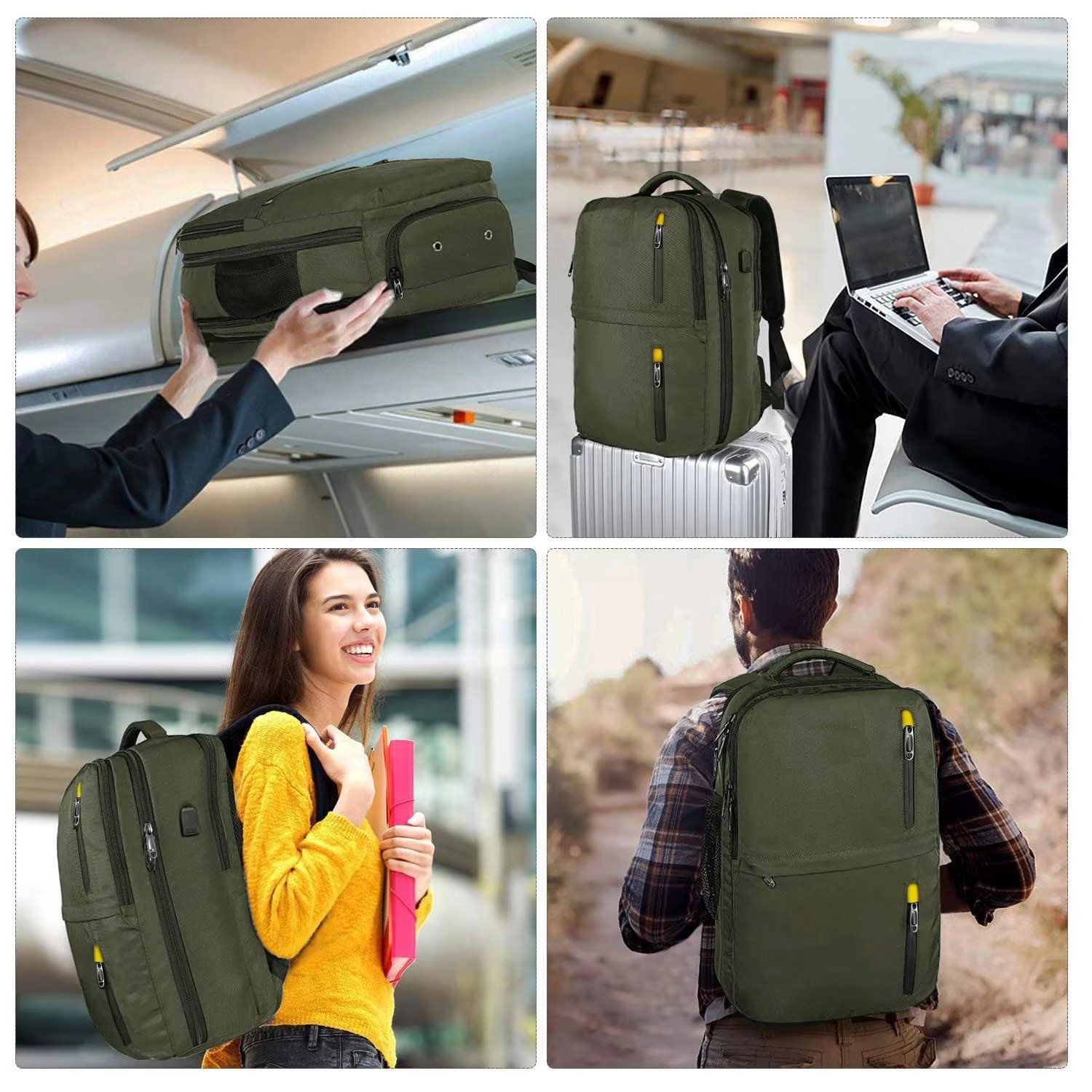 Custom Laptop Backpack Carry-On Dayback Flight Approved Luggage with Shoe Compartment Weekend Overnight Business Travel Backpack detail image