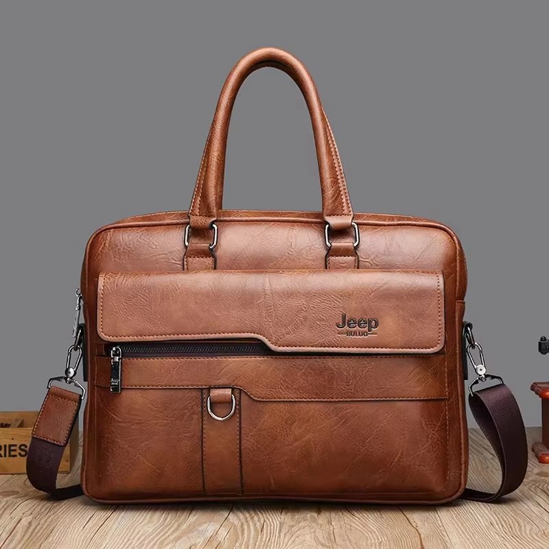Custom PU Genuine Leather Laptop Briefcase Waterproof Messenger Crossbody Shoulder Dayback Travel Business Outdoor - product detail
