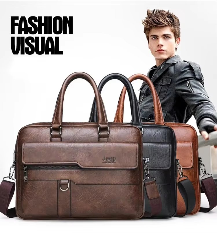 Custom PU Genuine Leather Laptop Briefcase Waterproof Messenger Crossbody Shoulder Dayback Travel Business Outdoor - product detail